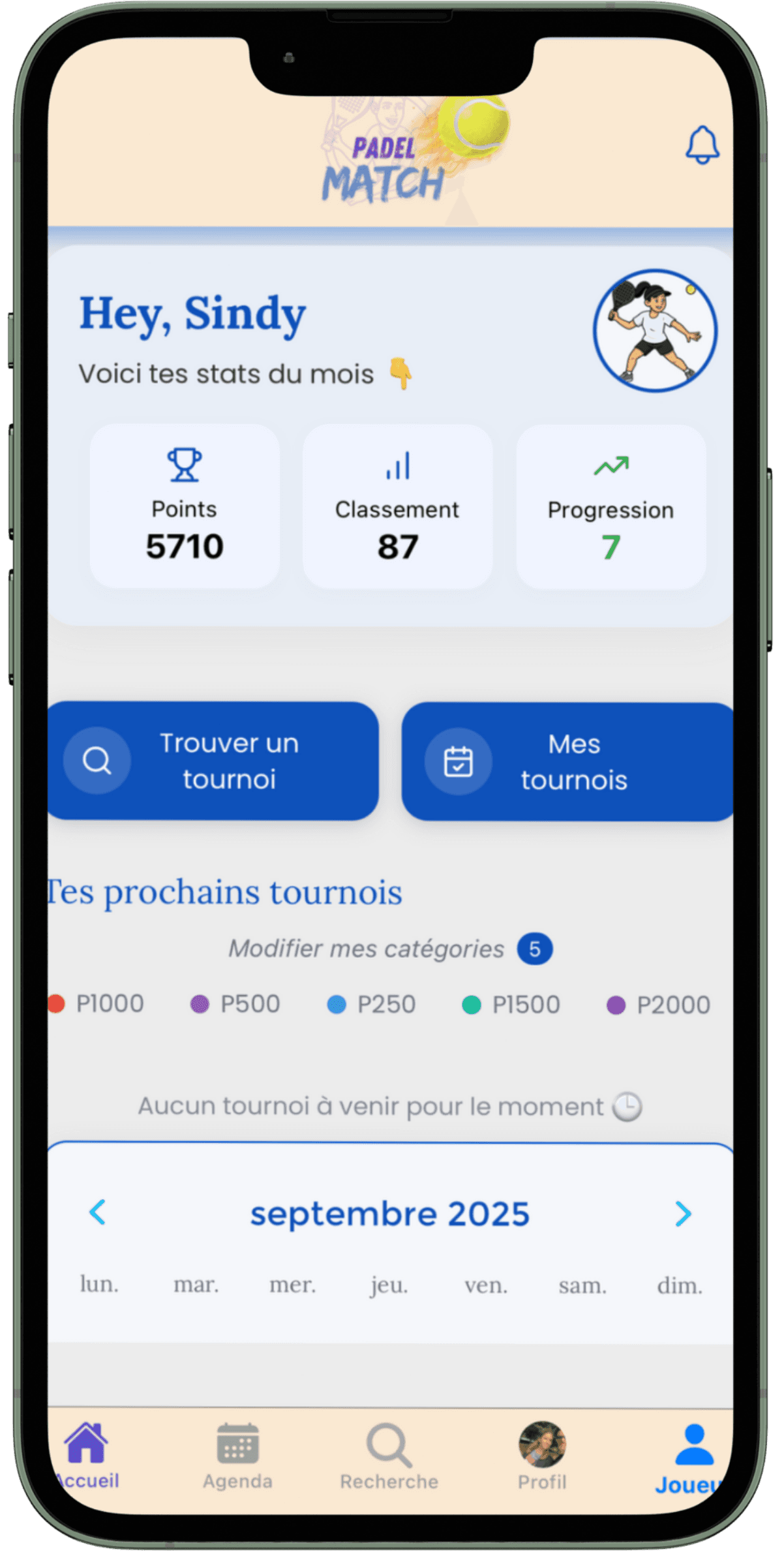 PadelMatch — mockup 1